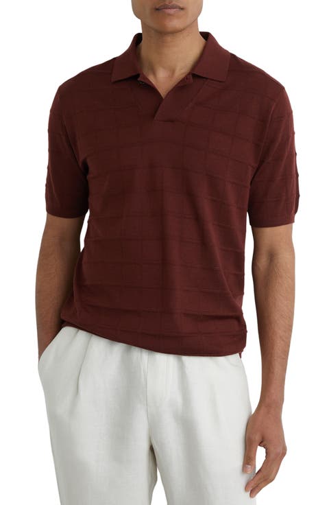 Serval Check Texture Polo Sweater