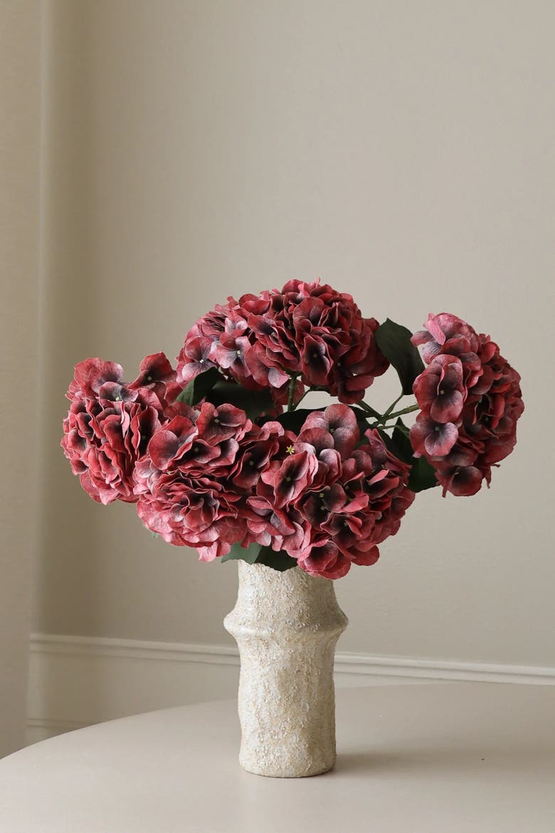 Burgundy Hydrangea Bouquet, Alternate, color, Red