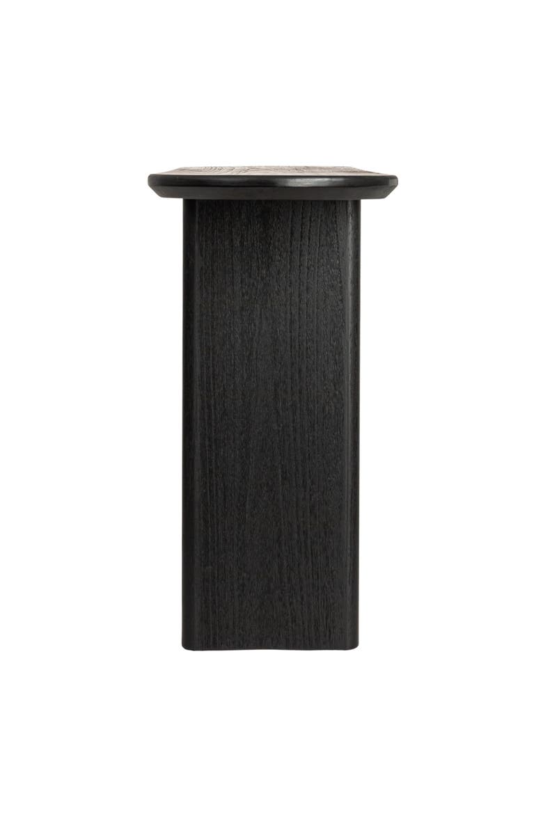 Asymmetrical Firwood and Sycamore Wood Console Table, Black, Alternate, color, Black