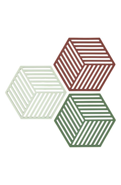 Hexagon Set of 3 Silicone Trivets