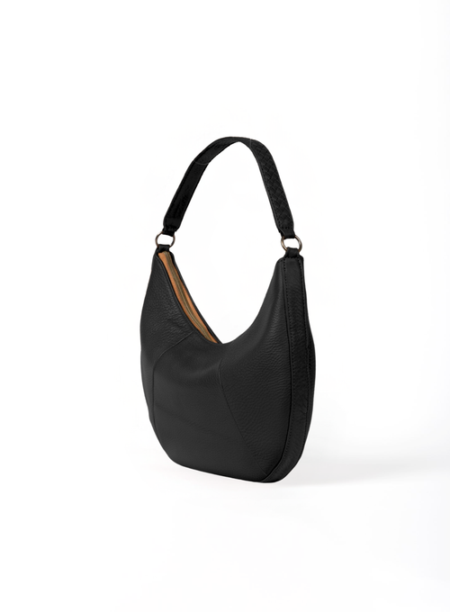 Deux Mains Saddle Shoulder Bag In Black