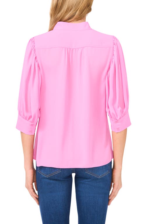 CECE CECE PUFF SLEEVE BUTTON-UP SHIRT