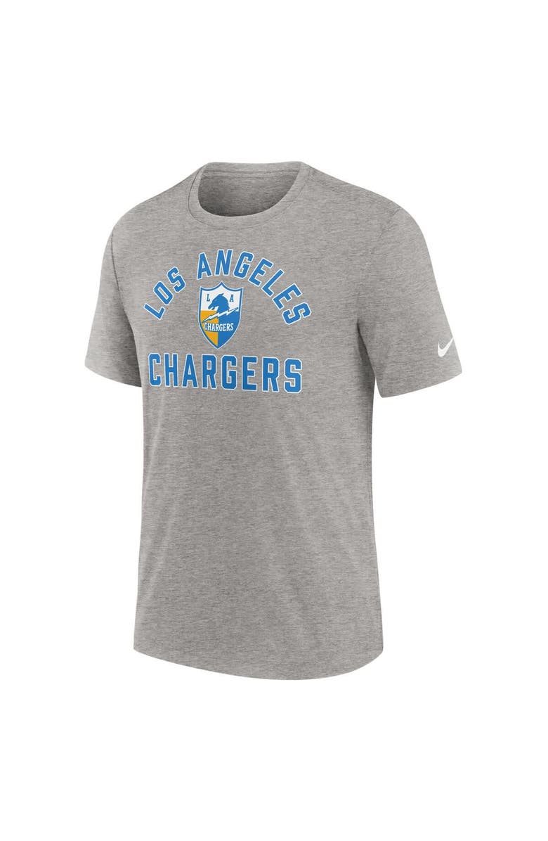 Nike Men's Nike Heather Gray Los Angeles Chargers Favorable Timeline Tri-Blend T-Shirt, Alternate, color, Heather Gray
