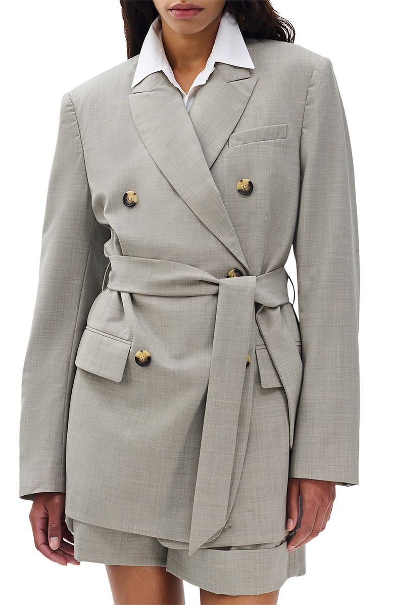 rag & bone Virginia Tie Waist Double Breasted Blazer, Main, color,