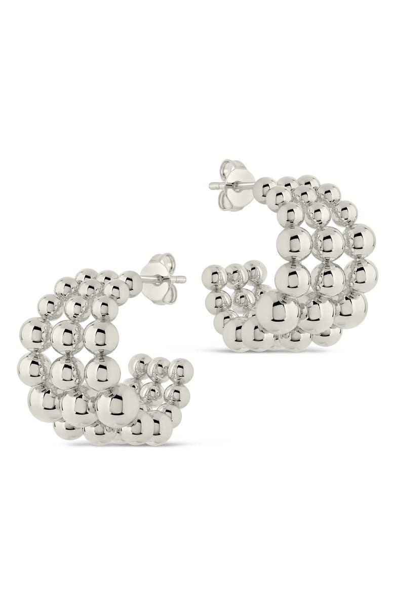 Sterling Forever Bubble Sphere Trio Hoop Earrings, Alternate, color, 