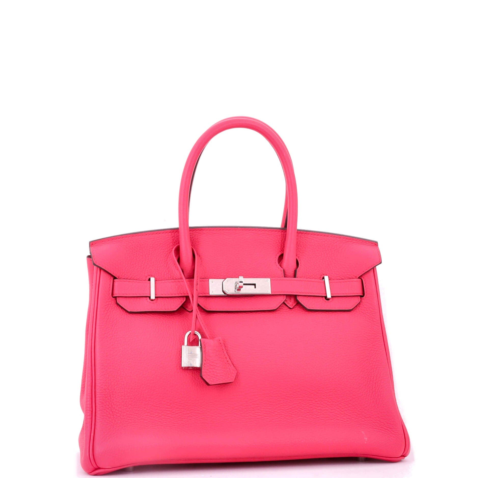 Pre-Owned Hermes Birkin Handbag Pink Clemence with Palladium Hardware 30, Alternate, color, Rose Extreme