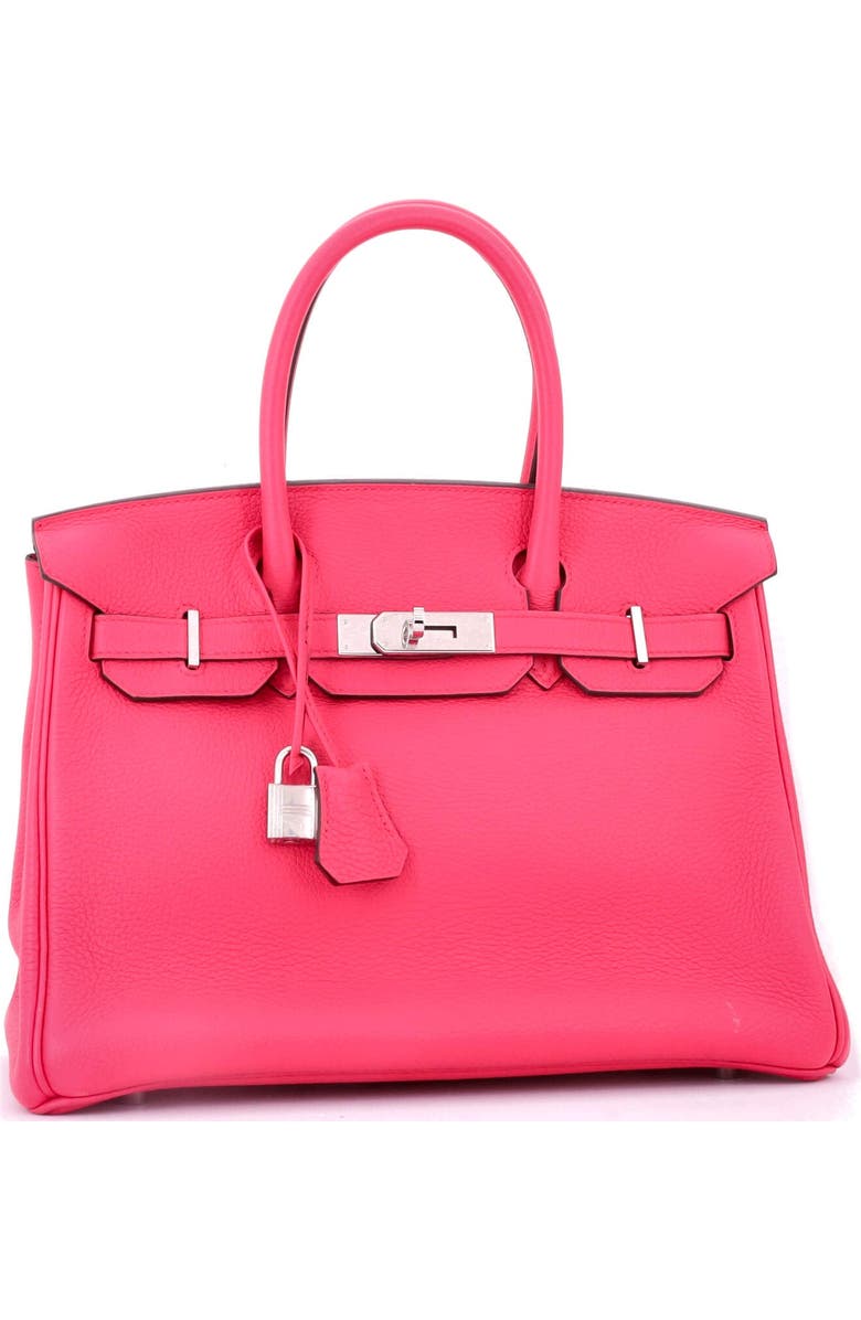 Pre-Owned Hermes Birkin Handbag Pink Clemence with Palladium Hardware 30, Alternate, color, Rose Extreme