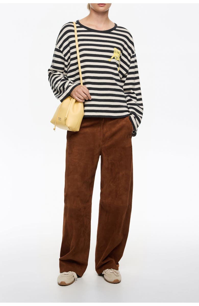 Bimba y Lola Striped Long Sleeve T-Shirt, Alternate, color, Black