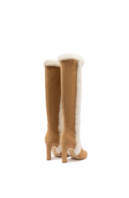 Larroude Cindy Hi Faux Fur Boot In Peanut