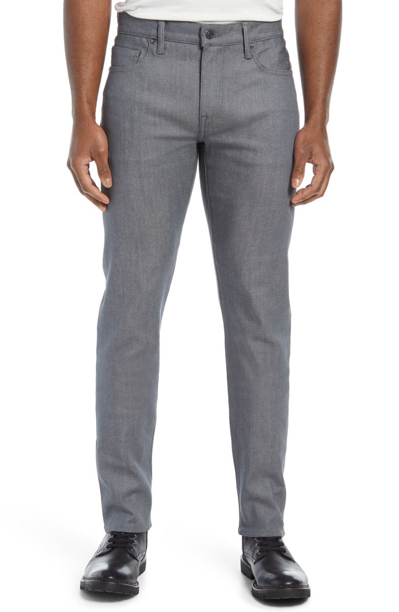 HIROSHI KATO Pen Slim 10.5-Ounce Stretch Selvedge Denim Jeans, Main, color, Gray Raw