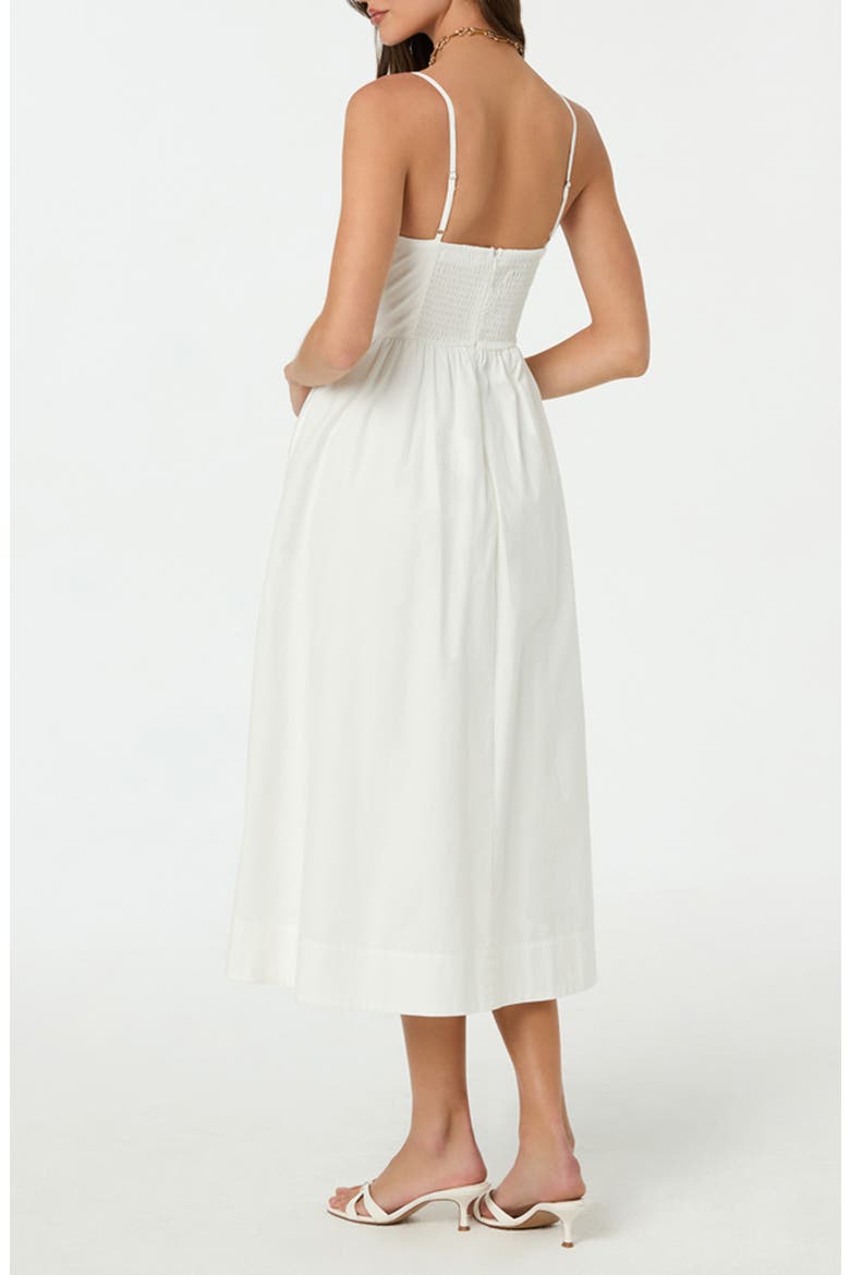 white midi dress with bow straps Cyrielle ribbon-detail puff-sleeve maxi dress