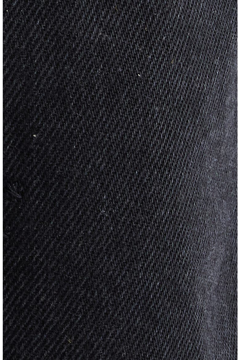 Amia Fray Hem Broderie Anglaise Flare Leg Jeans, Alternate, color, BLACK
