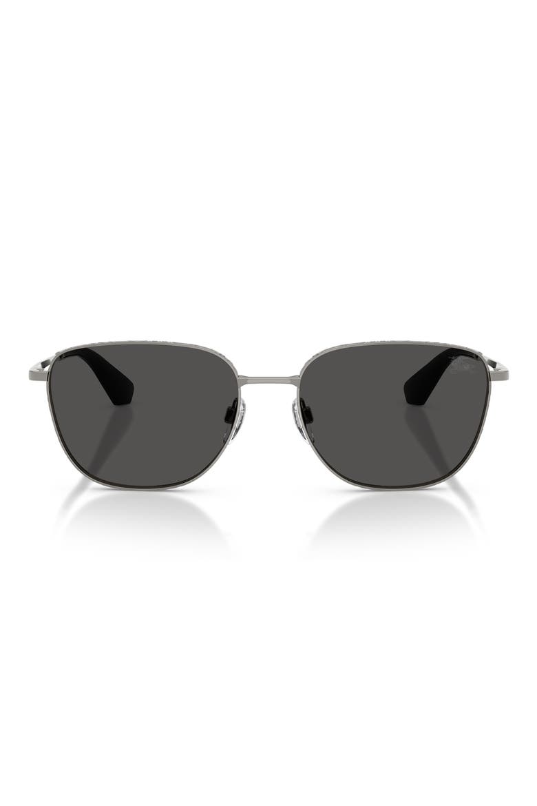 57mm Square Sunglasses, Main, color, GUNMETAL / DARK GREY
