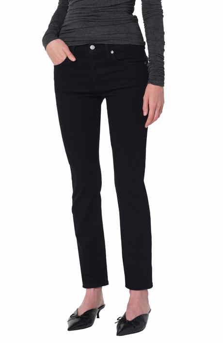 Cocktail Mid Rise Ankle Slim Straight Leg Jeans