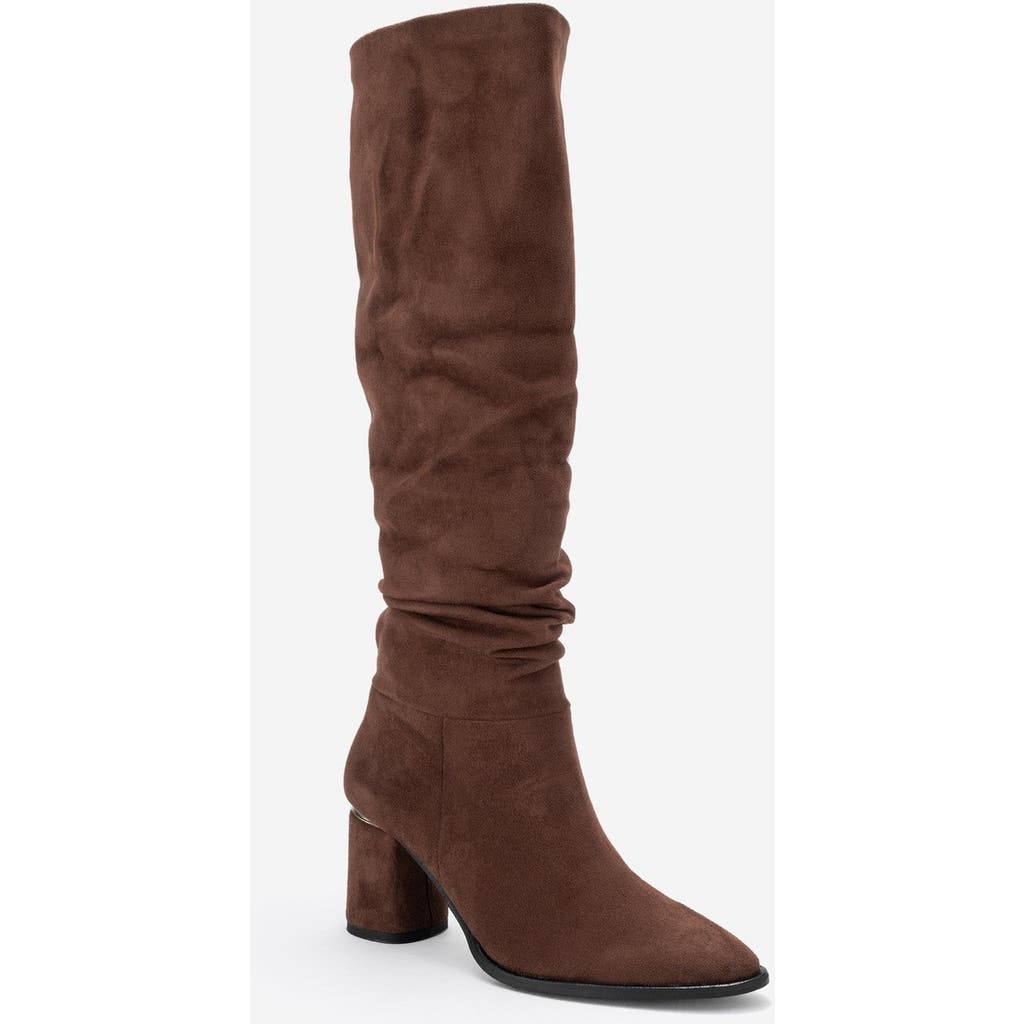 Prologue Shoes Vianella Block Heel Knee High Boot In Animal Print