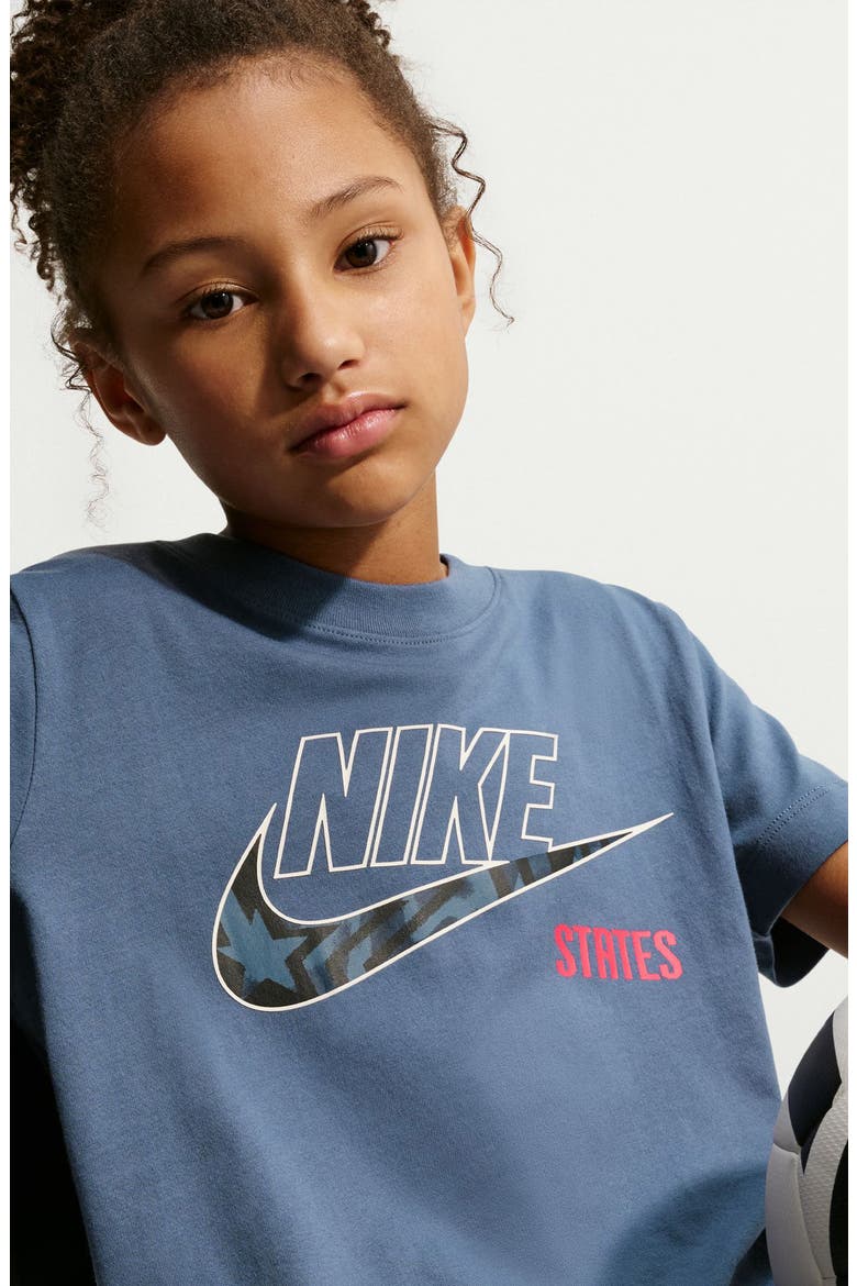 Kids' USA Futura Logo Cotton Graphic T-Shirt, Alternate, color, DIFFUSED BLUE