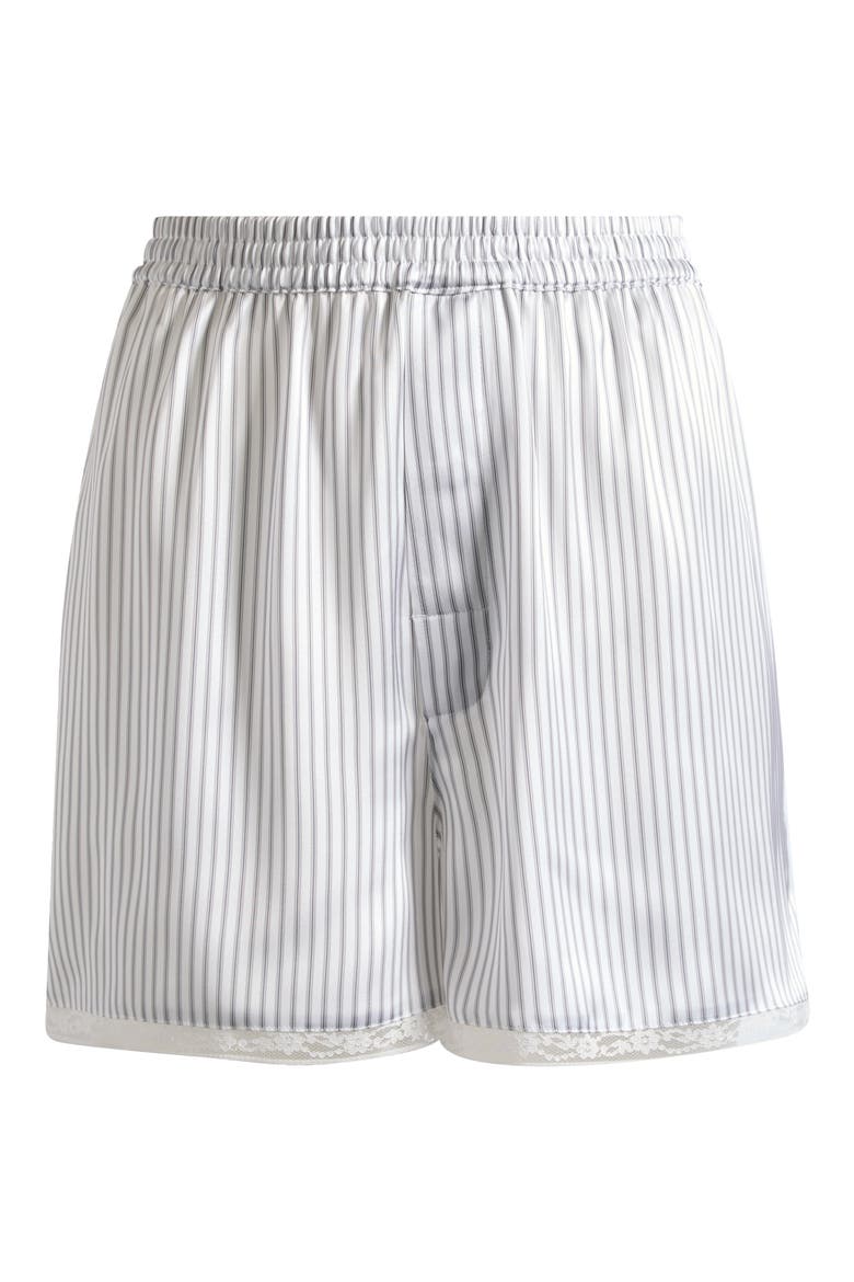 Woven Shine Lace Shorts, Main, color, SILVER TRIPLE PINSTRIPE