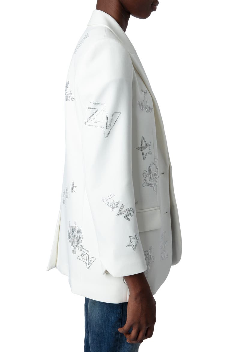 Viva Multistrass Embellished Blazer, Alternate, color, JUDO