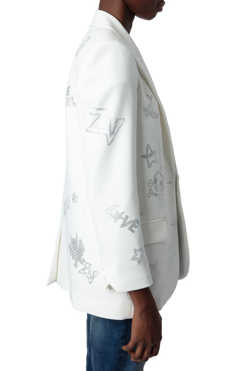 Zadig & Voltaire Viva Multistrass Embellished Blazer, Alternate, color,