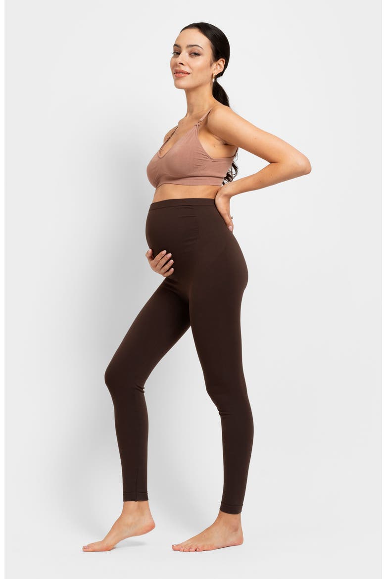 Seamless Over the Bump Maternity Leggings, Alternate, color, MOCHA