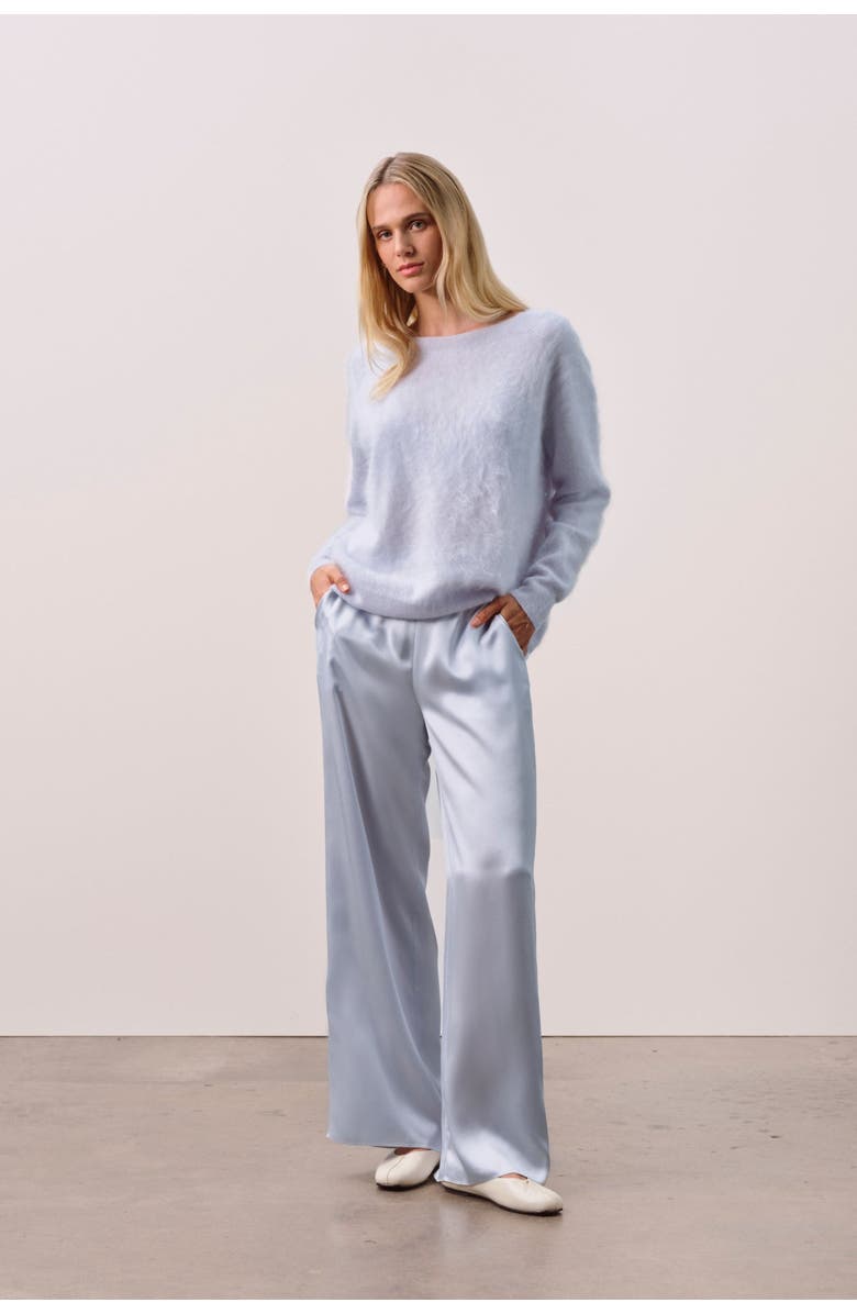 NAKED CASHMERE Brushed Crew Sweater, Alternate, color, Cloud