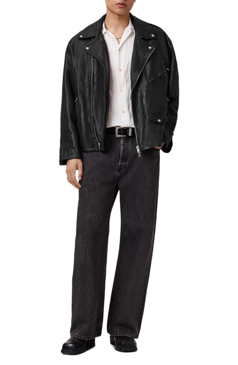 AllSaints Bradford Leather Biker Jacket, Alternate, color, 