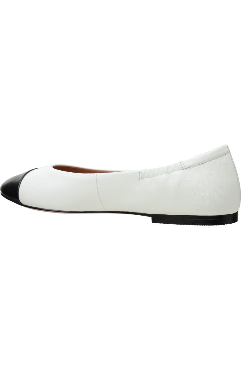 Linea Paolo Nolan Cap Toe Ballet Flat, Alternate, color, Eggshell/ Black
