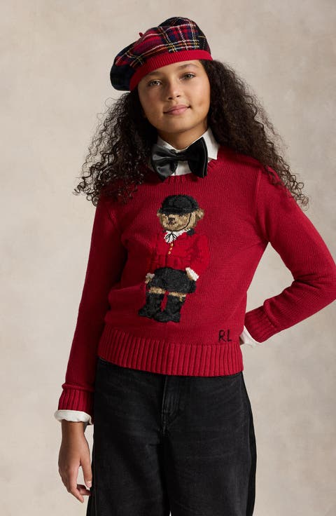Kids' Polo Bear Cotton Sweater