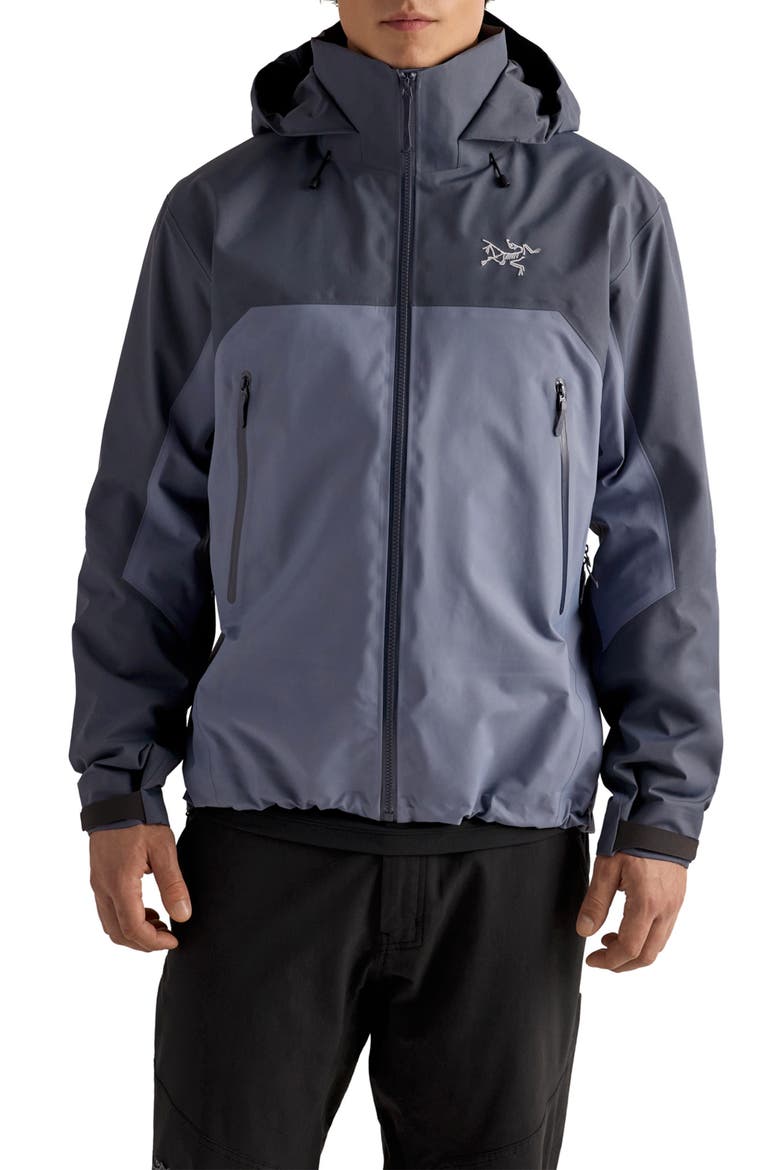 Beta AR Waterproof Gore-Tex® Pro Hooded Jacket, Main, color, DARK STRATUS / STRATUS