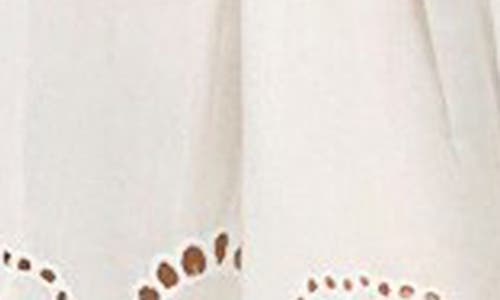 Madewell Eyelet Flutter Sleeve Cotton Blend Top In Neutral