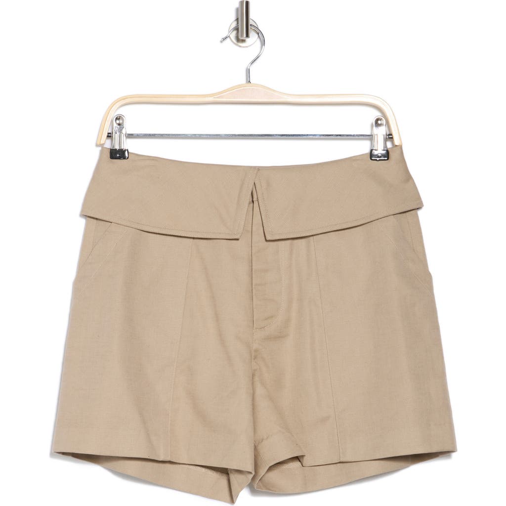 Frame Foldover Shorts In Mushroom