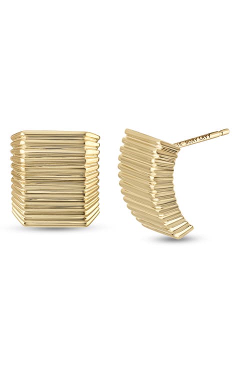14K Gold Stud Earrings