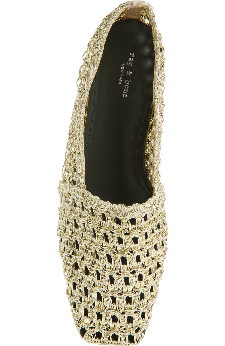 rag & bone Emma Woven Flat, Alternate, color, Gold Mesh
