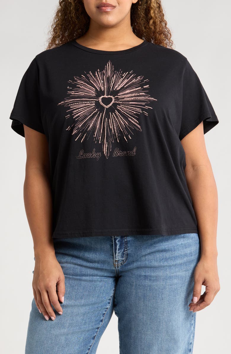 Lucky Brand Heart Burst Graphic T-Shirt, Main, color, 