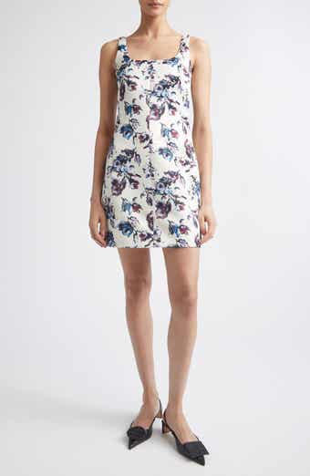 Tillie Floral Genzianella Sateen Minidress