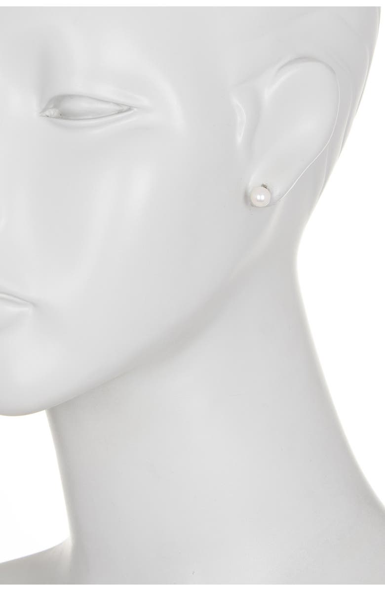 SPLENDID PEARLS 14K Yellow Gold Natural White 7mm Akoya Pearl Stud Earrings, Alternate, color,