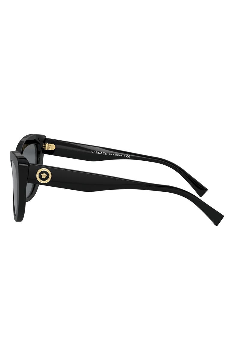 Versace 54mm Cat Eye Sunglasses, Alternate, color, Black/ Black