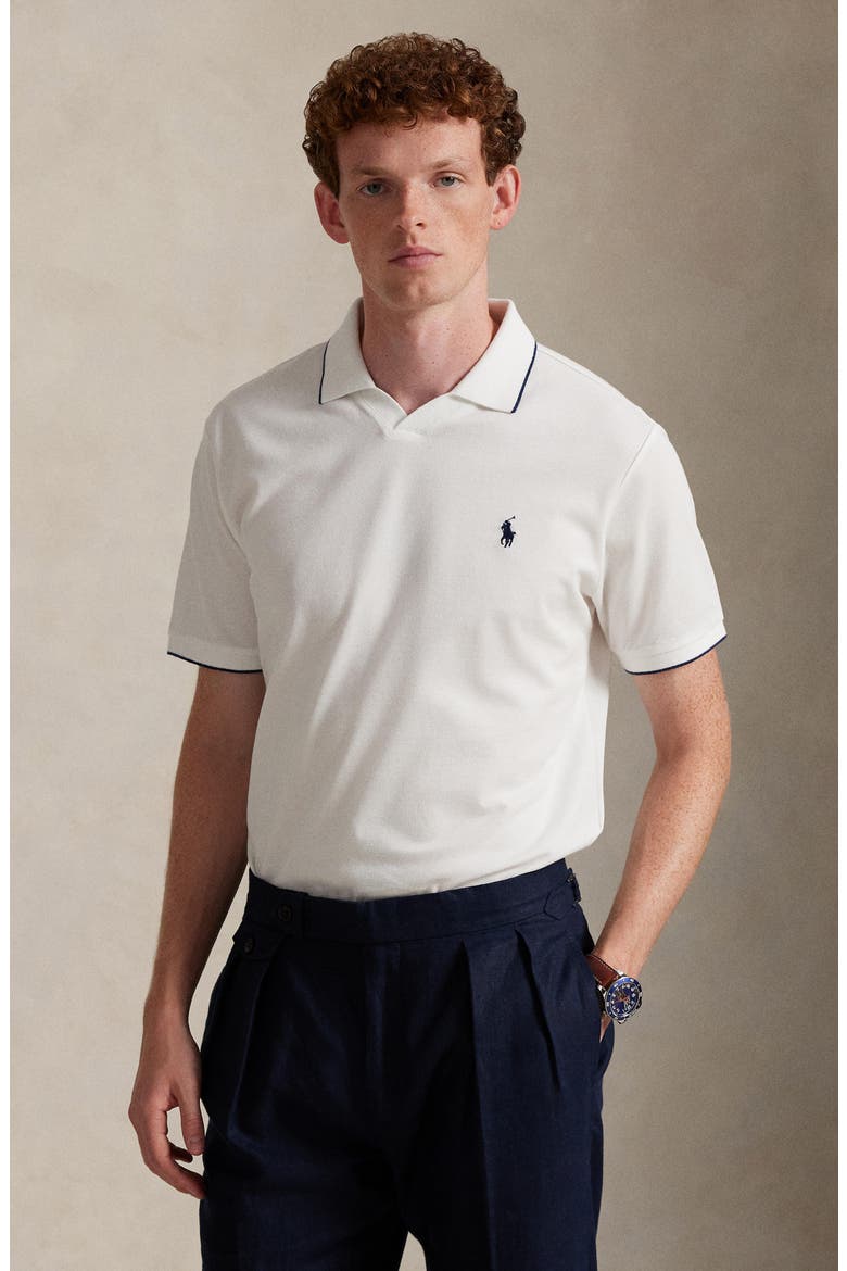 Jacquard Mesh Polo, Alternate, color, WHITE