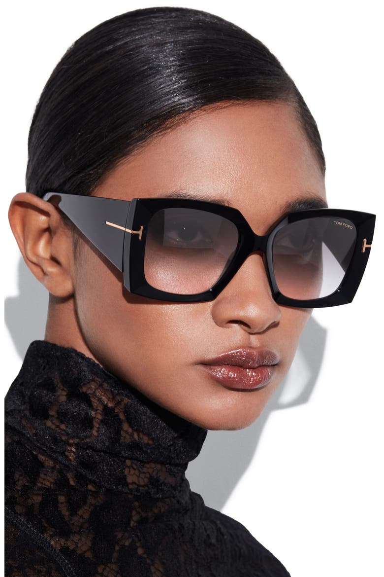 Scarlet-02 57mm Square Sunglasses, Alternate, color, SBLK/ SMKG
