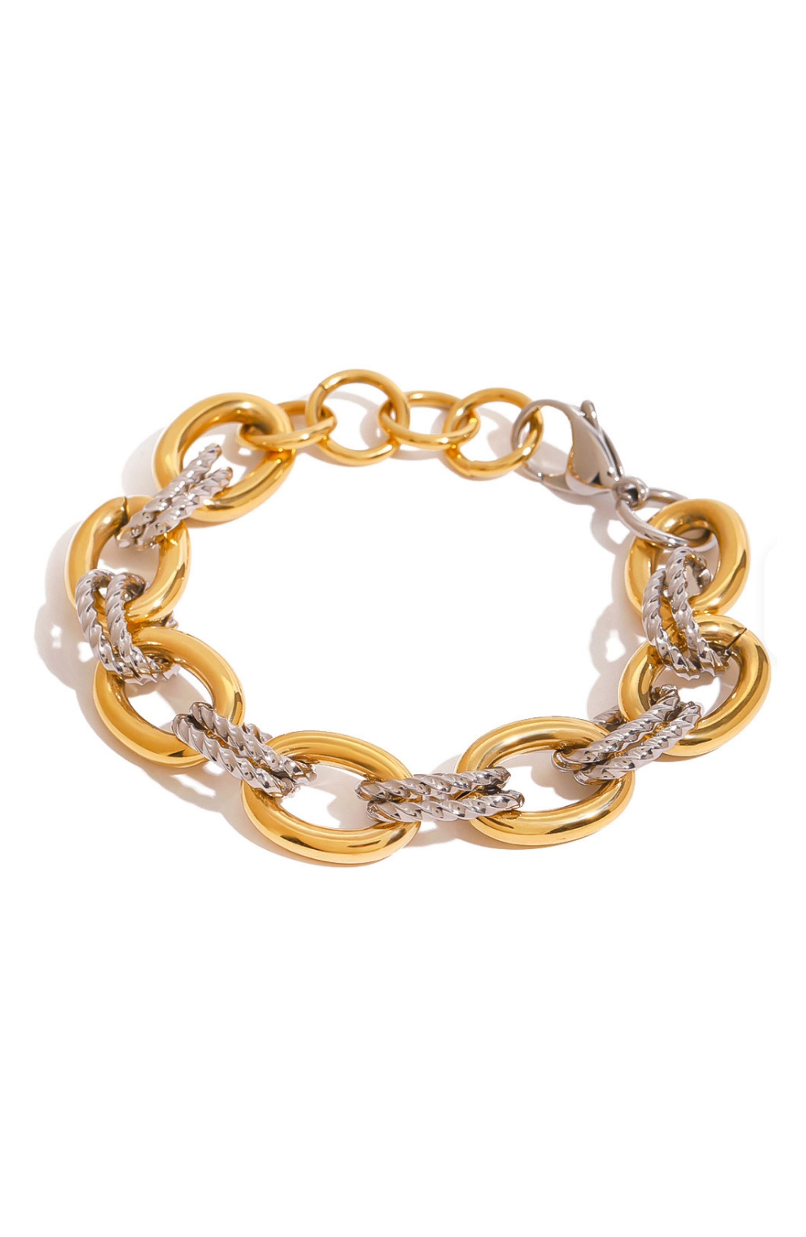 Macrae & Co . Mixed Metallic Link Bracelet In Multi
