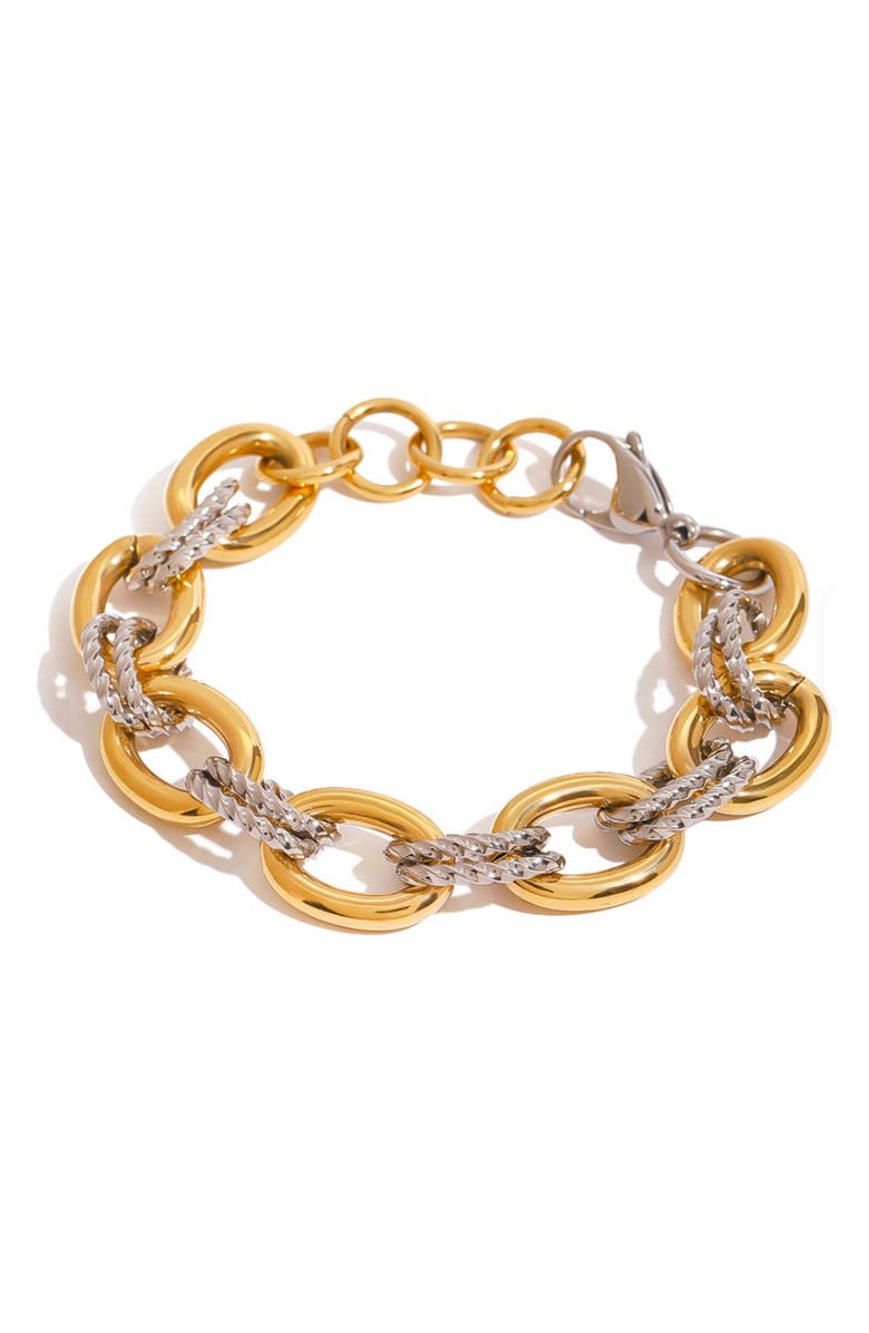 MacRae & Co. Mixed Metallic Link Bracelet, Main, color, Gold/ Silver
