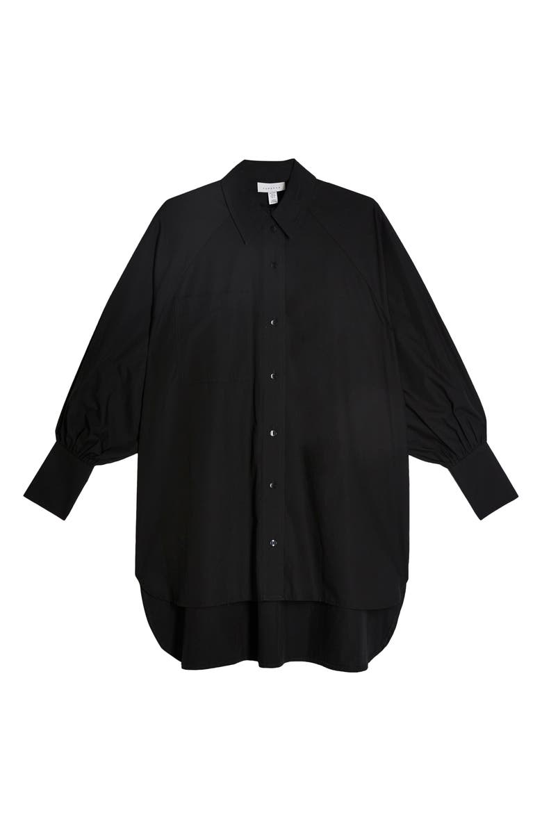 Topshop Oversize Poplin Shirt, Alternate, color,