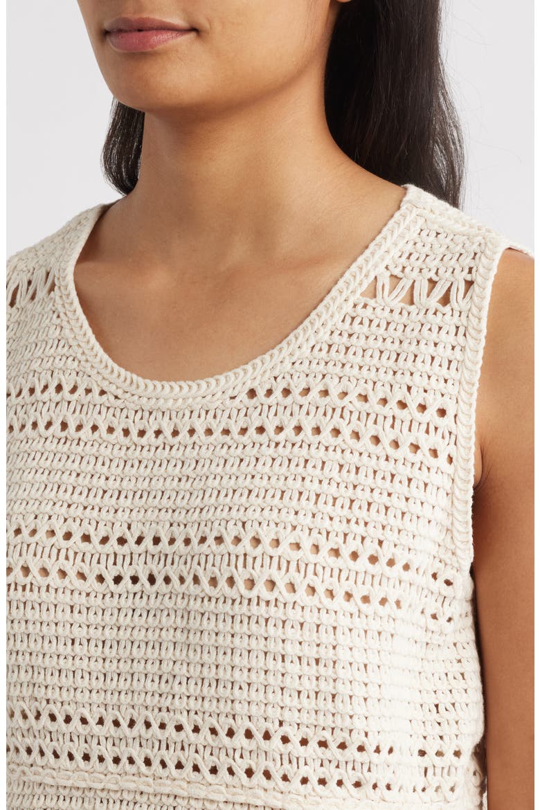 Fringe Open Stitch Sweater Tank, Alternate, color, LIGHT OATMEAL