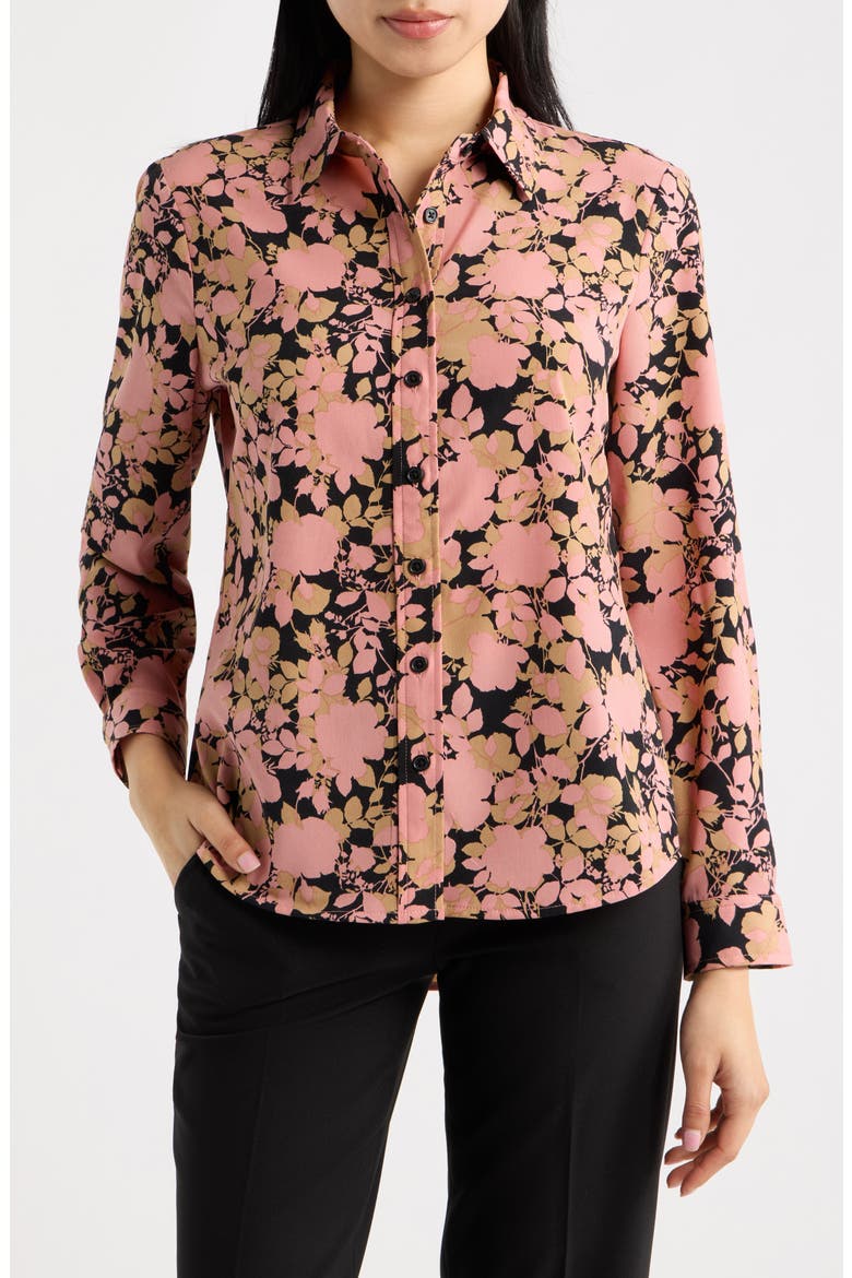 Print Utility Shirt, Main, color, ANNE BLK S PRIMROSE MULTI