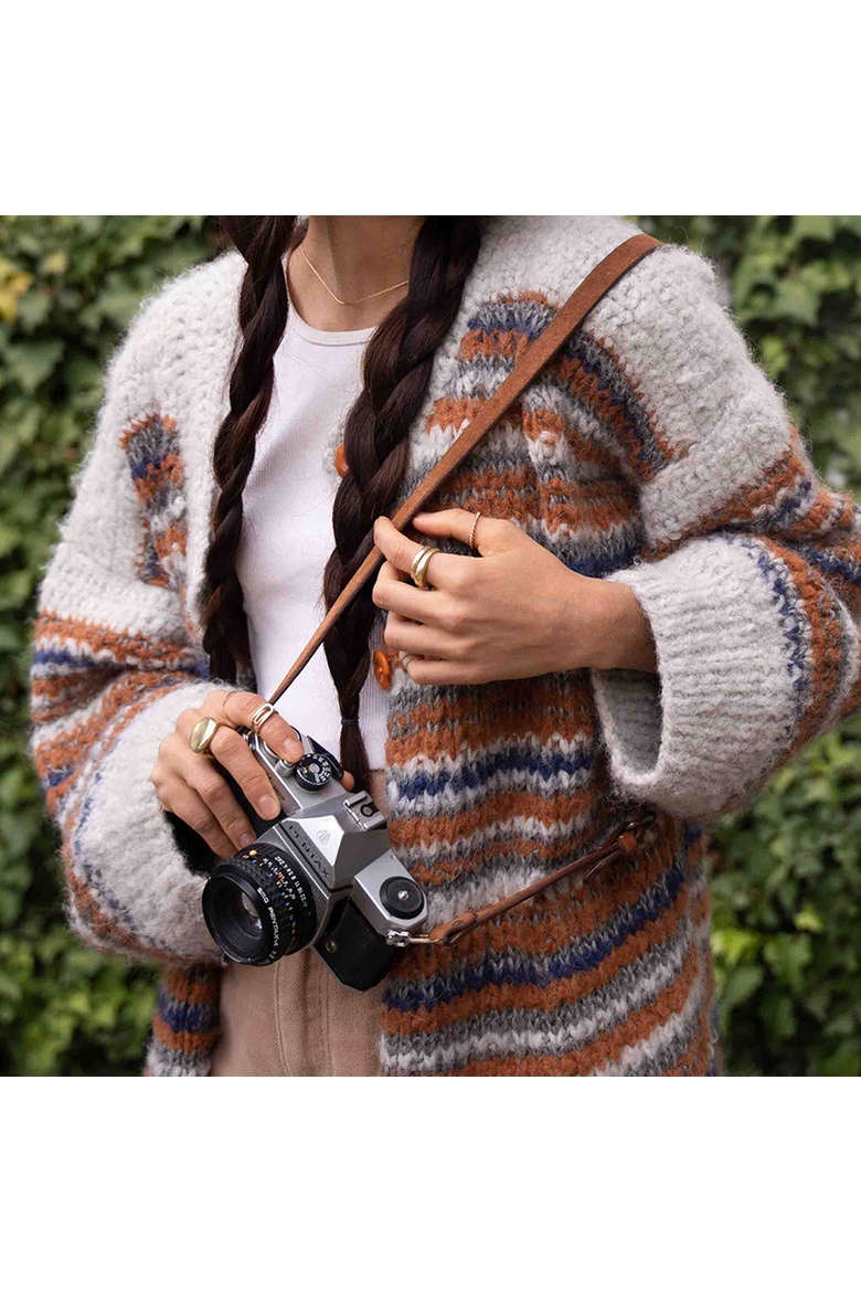 Leather Camera Strap, Alternate, color, Honey