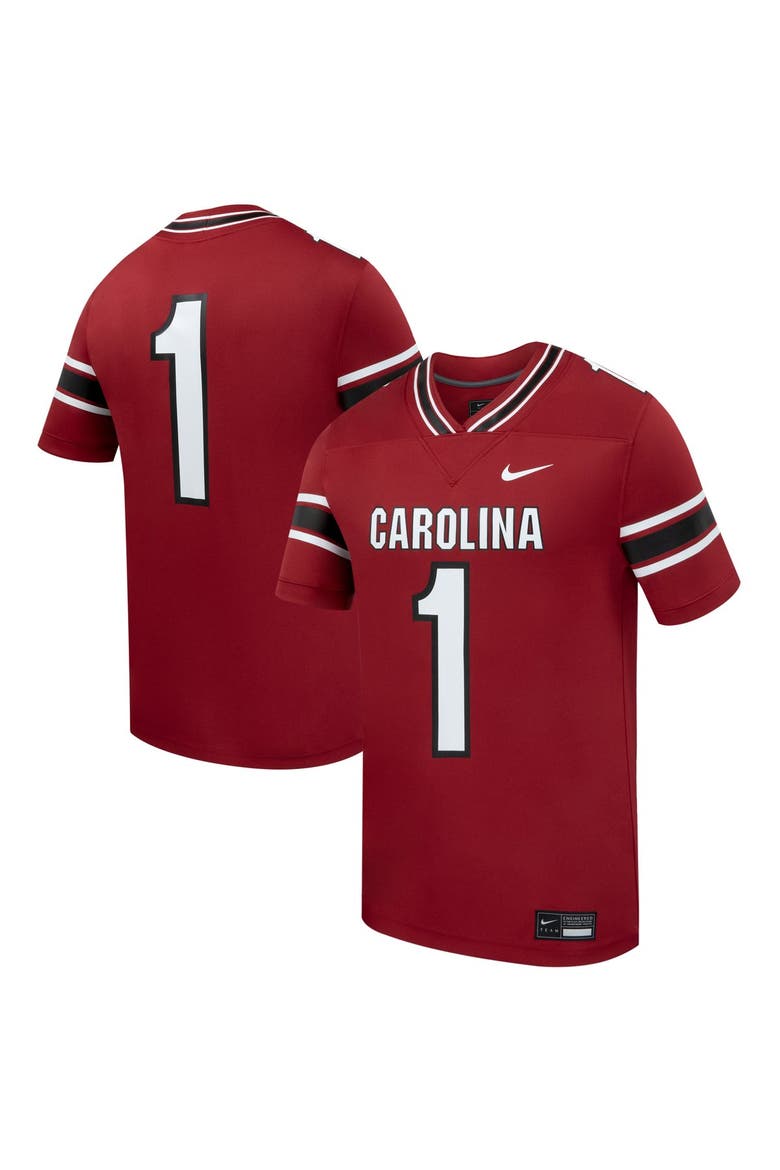 Men's Nike #1 Garnet South Carolina Gamecocks Home Replica Football Jersey, Main, color, Garnet
