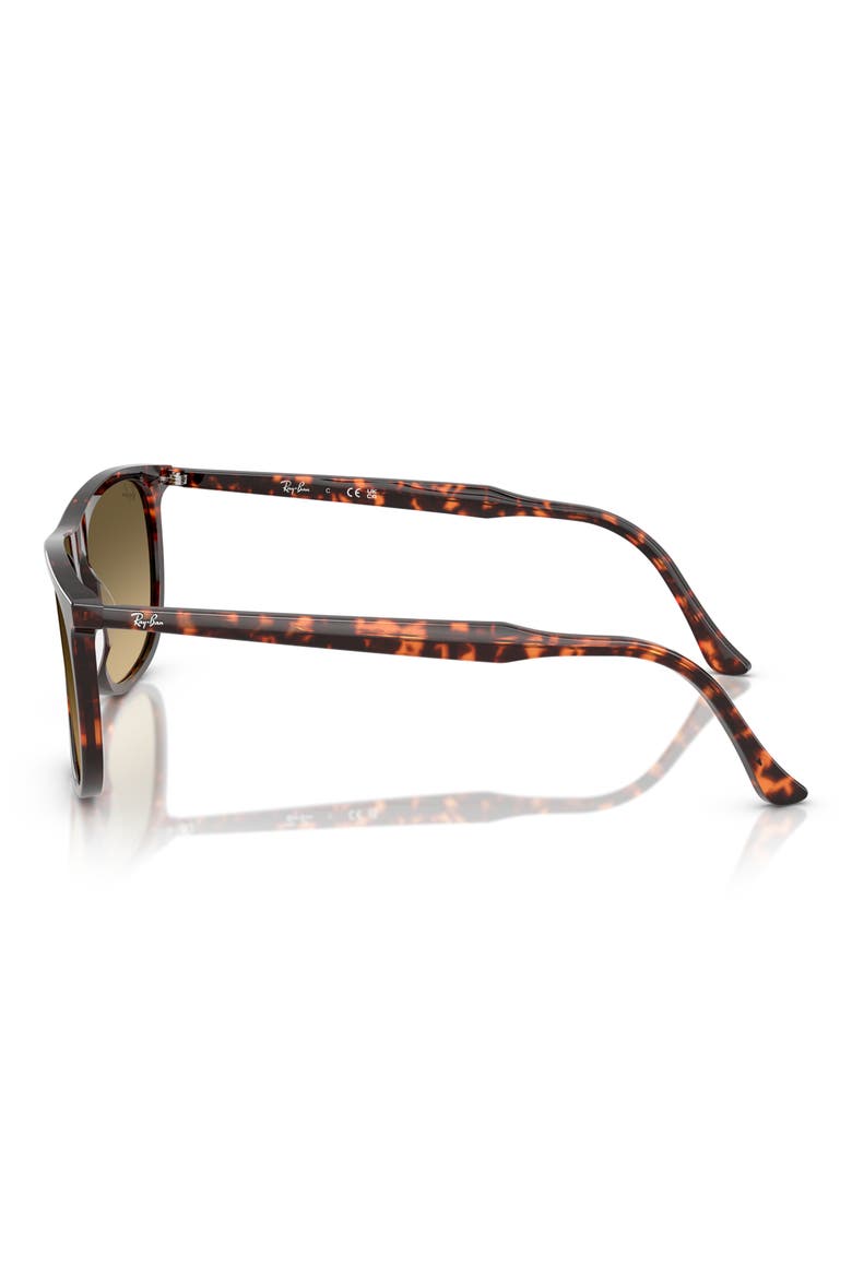 58mm Rectangle Sunglasses, Alternate, color, RED HAVANA