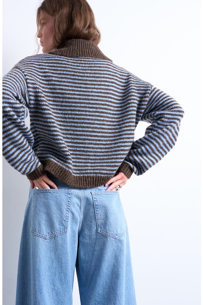 Stripe Polo Sweater, Alternate, color, LIGHT BLUE MULTI