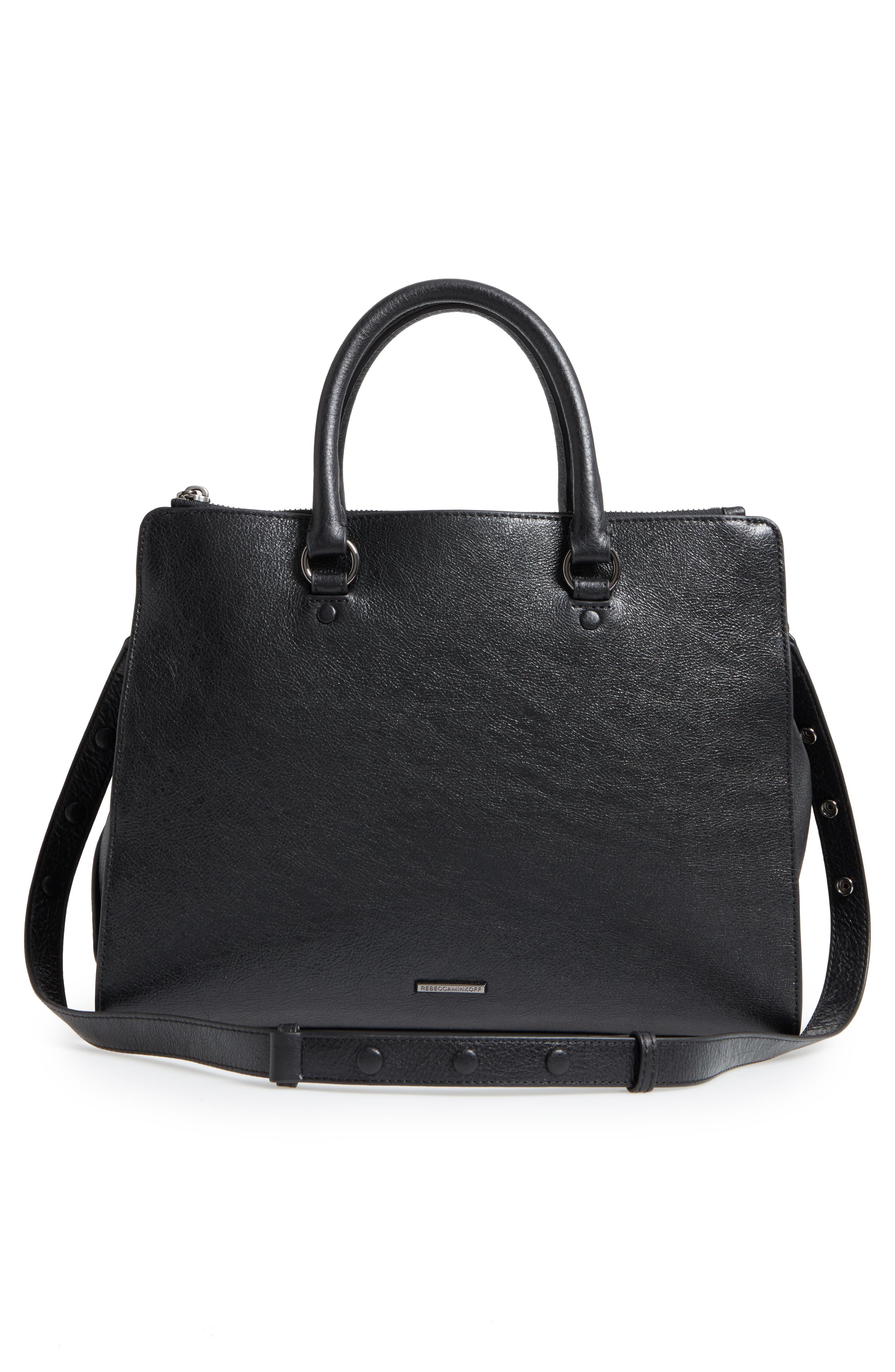 Rebecca Minkoff Large Jamie Metallic Leather Satchel, Alternate, color, 