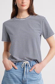 Caslon® Stripe Crop T-Shirt